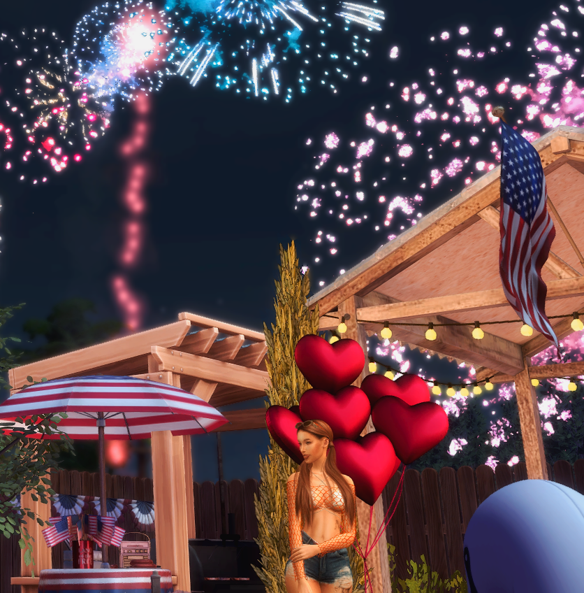 24/25 SIMS　UAP156 4th of July Backyard Party Room – Sims 4 Download – Katesimblr